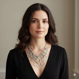 Elegant Silver Teardrop Necklace